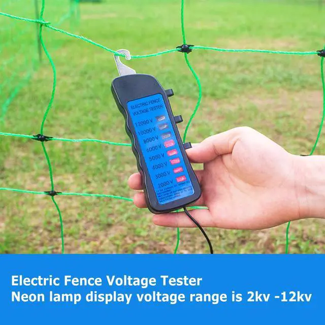 Alt view image 4 of 7 - Electric Fence Voltage Tester, 12KV Fence Tester 8 Neon Indicator Lights/Fence Tester for Farms Fault Finder Portable Testing Tool