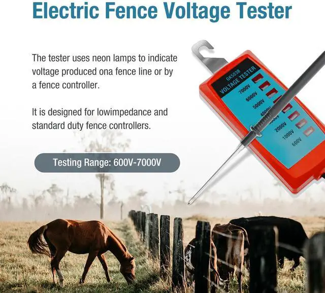 Alt view image 2 of 7 - GK503B NEON Electric Fence Voltage Tester and Fault Finder Max 7 kV, NOT LED, Red