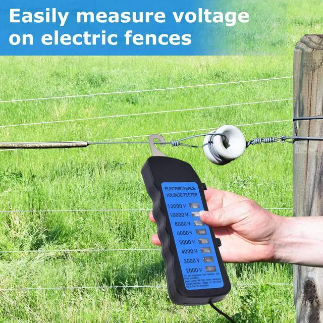 Alt view image 3 of 7 - Electric Fence Voltage Tester, 12KV Fence Tester 8 Neon Indicator Lights/Fence Tester for Farms Fault Finder Portable Testing Tool