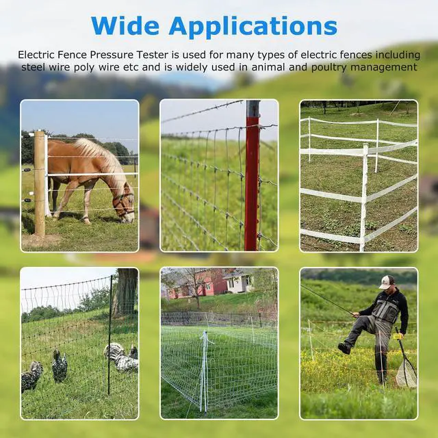 Alt view image 6 of 7 - Electric Fence Voltage Tester, 12KV Fence Tester 8 Neon Indicator Lights/Fence Tester for Farms Fault Finder Portable Testing Tool