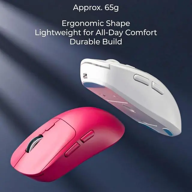 Alt view image 4 of 7 - Wireless Mouse for Laptop, 2.4G Slim Rechargeable Portable Mouse, 1600 DPI Stylish Optical Mouse with USB Receiver, Noiseless Computer Mice for Laptop, PC, MacBook, 5 Buttons (Rose Red)