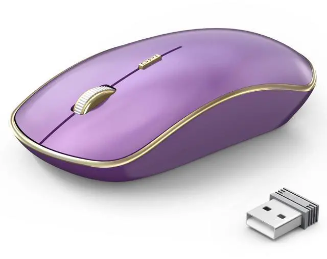 Main image of Silent Wireless Mouse - 2.4G Portable & Ergonomic with 5 DPI Levels for Desktop, Notebook, PC & Laptop (Purple)