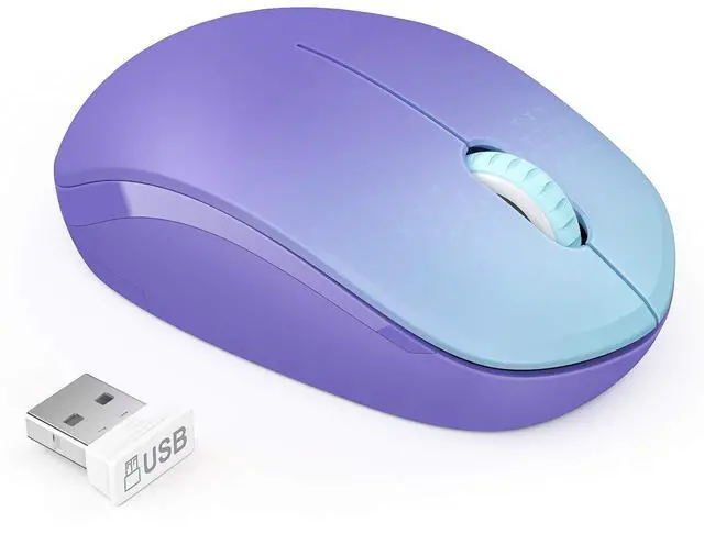 Main image of Wireless Mouse, 2.4G Noiseless Mouse with USB Receiver Portable Computer Mice for PC, Tablet, Laptop, Notebook Chromebook - Gradient Purple