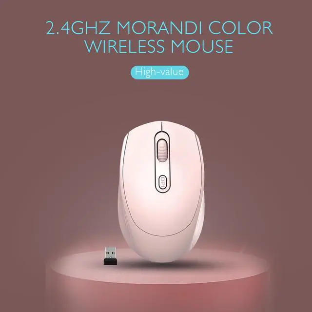 Alt view image 5 of 7 - Wireless Mouse, 2.4G, Silent, Computer, USB Nano Receiver for Laptop, Chromebook, PC, Mac, Windows and School Work (Pink)