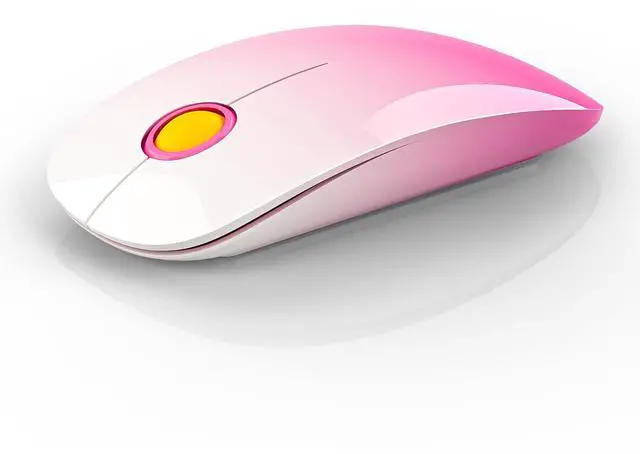 Main image of Bluetooth Wireless Mouse - (BT5.1+USB) Slim Dual Mode Computer Mice with Quiet Click, Low Power, and 1600 DPI, Portable Cordless Mouse for MacBook, Laptop, iPad Pro/Air(Gradient Pink)