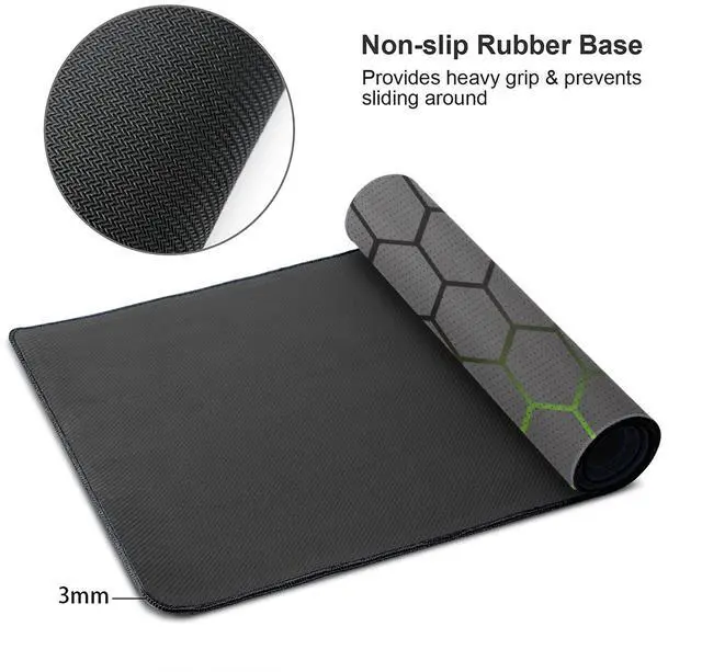Alt view image 4 of 7 - Desk Mat, Hexagon Honeycomb XL 31.5"x11.8"Large Gaming Mouse Pad, 3mm Thick Gaming Keyboard Pad,Desk Pad Non-Slip Rubber Base with Stitched Edges for Office Game Home Decor