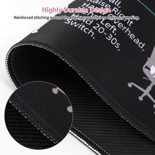 Alt view image 4 of 7 - Large Mouse Pad Gaming Mousepad, 35.43 x 15.74 in Mousepad with Anti-Slip Rubber Base&Stitched Edges, Keyboard Shortcuts Keyboard Pad Mouse Mat for Gamer/Desktop/Office/Home, Black