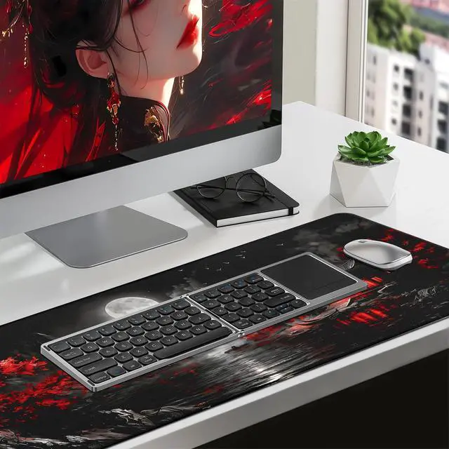 Alt view image 3 of 7 - Mouse Pad Gaming Mousepad,Large Mousepads for Keyboard and Mouse with Non-Slip Rubber Base,Suitable for School,Office,Home,31.5 x 11.8 Inch