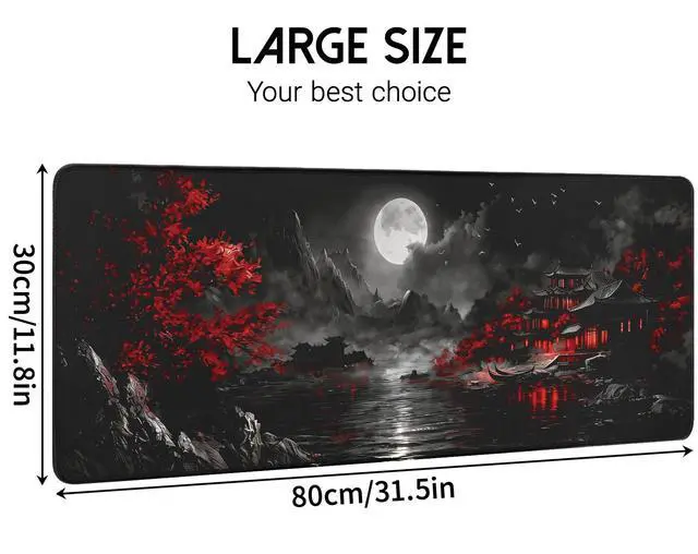 Alt view image 2 of 7 - Mouse Pad Gaming Mousepad,Large Mousepads for Keyboard and Mouse with Non-Slip Rubber Base,Suitable for School,Office,Home,31.5 x 11.8 Inch
