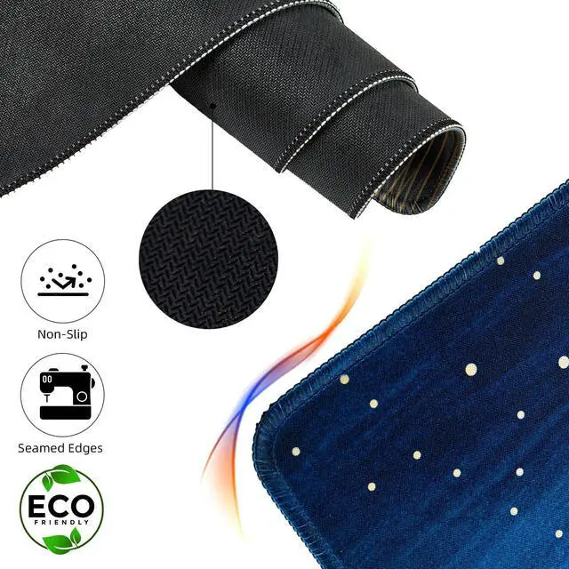 Alt view image 2 of 6 - Large Gaming Mouse Pad for Desk, Desk Mat with Seamed Edges, Waterproof Desk Pad, Non-Slip Rubber Base, 31.5x11.8 Inch Keyboard Pad Computer Mat, Big XL Moon Mountain Line Mousepad