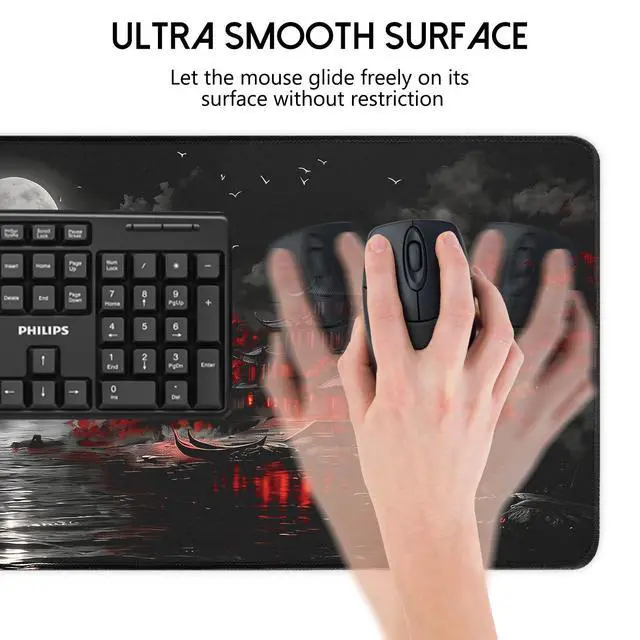 Alt view image 6 of 7 - Mouse Pad Gaming Mousepad,Large Mousepads for Keyboard and Mouse with Non-Slip Rubber Base,Suitable for School,Office,Home,31.5 x 11.8 Inch