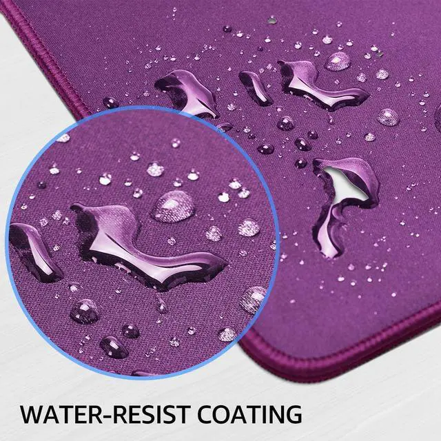 Alt view image 5 of 6 - Large Gaming Mouse Pad Desk Mat, Superior Micro-Weave Cloth, Non-Slip Rubber Base, Stitched Edges, Water-Resistant, for Gamer, Office & Home, 31.5 x 15.7 InchViolet Purple