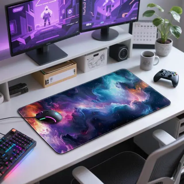 Alt view image 7 of 7 - Mcapirivo Large Gaming Mouse Pad 31.5"x15.7"XXL Desk Mat, Non-Slip Rubber Base & Stitched Edges - Extended Waterproof Mousepad for PC/Laptop/Office/Home Decor