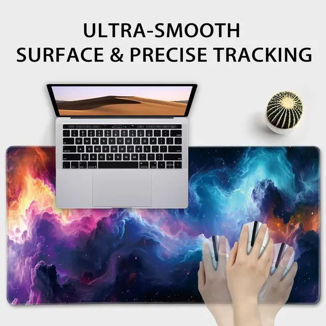 Alt view image 5 of 7 - Mcapirivo Large Gaming Mouse Pad 31.5"x15.7"XXL Desk Mat, Non-Slip Rubber Base & Stitched Edges - Extended Waterproof Mousepad for PC/Laptop/Office/Home Decor