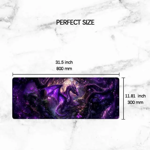 Alt view image 2 of 6 - Gaming Mouse Pad Large Desk Mat Extended Keyboard Mouse Pad Mousepad with Non-Slip Base and Stitched Edge Mouse Mat Desk Pad Mouse Pads for Desk Home Office Gaming Drogan