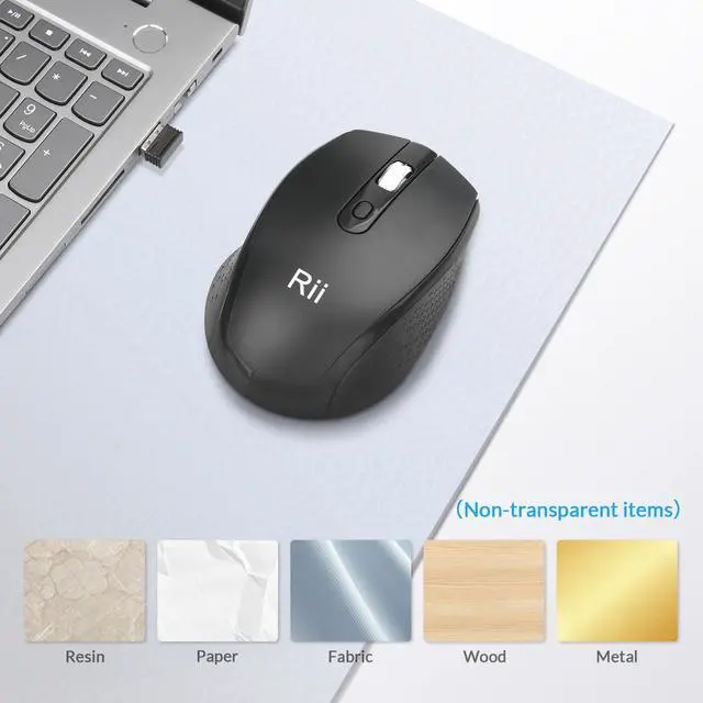 Alt view image 5 of 5 - RM213 Rechargeable Wireless Mouse (Bluetooth 5.0+2.4G Hz) Dual Mode,Travel-Friendly Mice,DPI 1200 1600 2400,Type-C Port, Portable PC Mouse for Mac Windows 11/10/8/7/XP/Vista Chromebook,Black