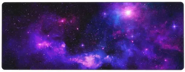Main image of Galaxy XL Large Gaming Mouse Pad, Long Extended Full Mouse Mat for Top Keyboard Table, Cute Big Stitched Waterproof Mousepad Gifts for Women Office Decor(Purple, 31.5 * 11.8 in)