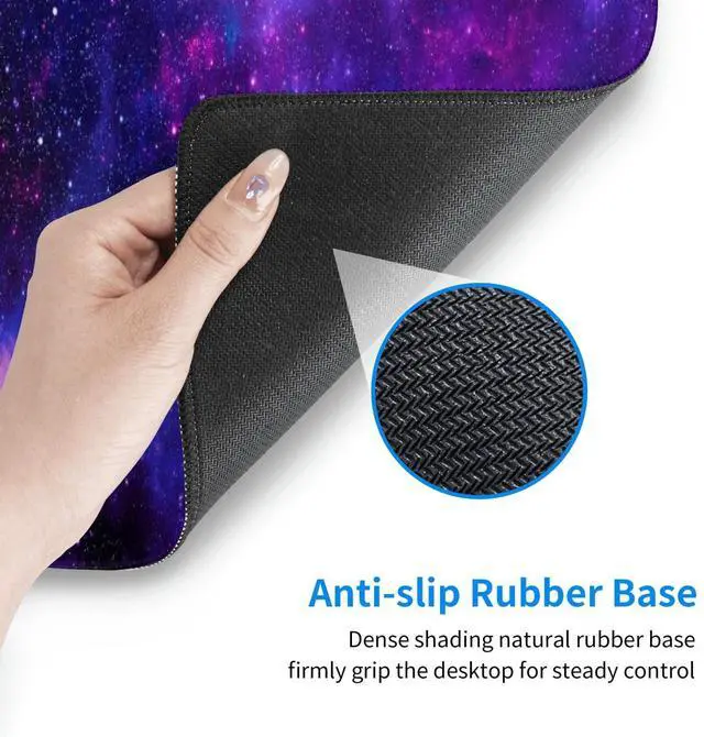Alt view image 5 of 5 - Galaxy XL Large Gaming Mouse Pad, Long Extended Full Mouse Mat for Top Keyboard Table, Cute Big Stitched Waterproof Mousepad Gifts for Women Office Decor(Purple, 31.5 * 11.8 in)