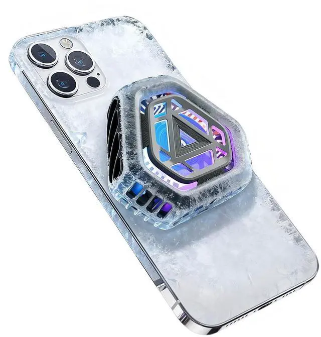Main image of Magnetic Cell Phone Cooler for Gaming,Portable Mobile Phone Cooling Fan Lightweight Quiet with RGB Ligh