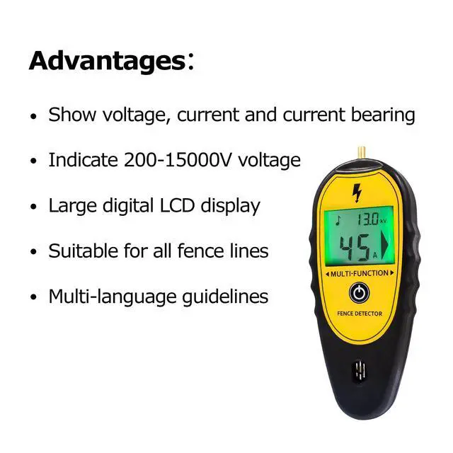 Alt view image 4 of 7 - Electric Fence Tester and Fault Finder, 15KV Digital Electric Fence Voltage Tester 200V15000V