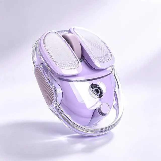 Main image of Q9 Chargeable Portable Silent 2.4GHz/Bluetooth Dual Mode Wireless Cute Mouse, 4 Adjustable DPI,4800 DPI Optical Tracking Clear Mouse with RGB Lighting, Compatible Win/Mac/Android/iOS(Purple)