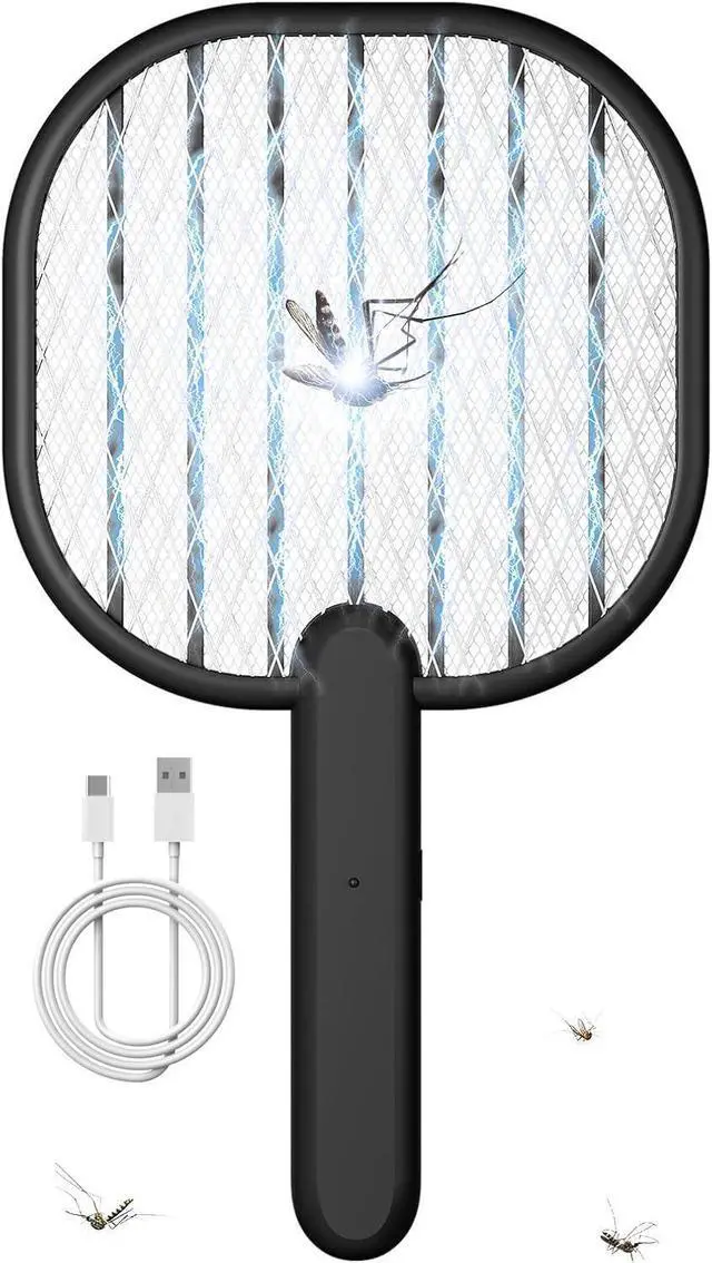 Main image of Electric Fly Swatter Bug Zapper Racket: 3500V Mosquito Killer with USB Rechargeable Flies Killer Pest Control Mosquito Zapper and Insect Catcher Racket for Indoor Home Backyard Patio Outdoor Camping