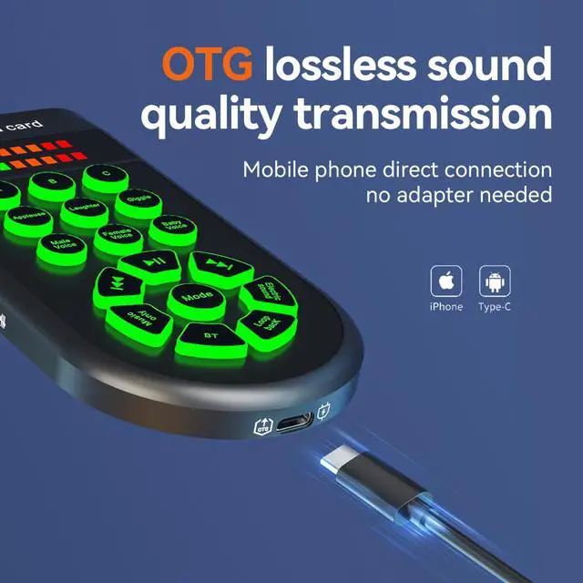 Alt view image 2 of 6 - Portable Sound Card,HD Sound Handheld Sound Card Set for Live Streaming, Gaming, Karaoke, Indoor & Outdoor Use, for Streamers, Gamers, Karaoke Lovers