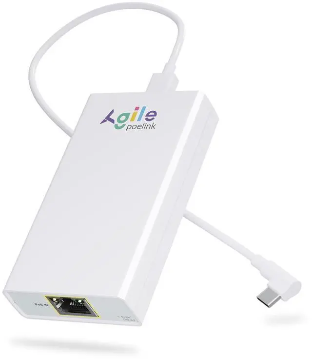 Main image of Gigabit PoE to USB C Converter for Smart Phone/Tablet, USB-C to Ethernet Adapter with 23W Charging, Power & Data 2-in-1 RJ45 Port to Type-C Adapter, 10/100/1000Mbps High Speed Plug & Play,IEEE802.3at