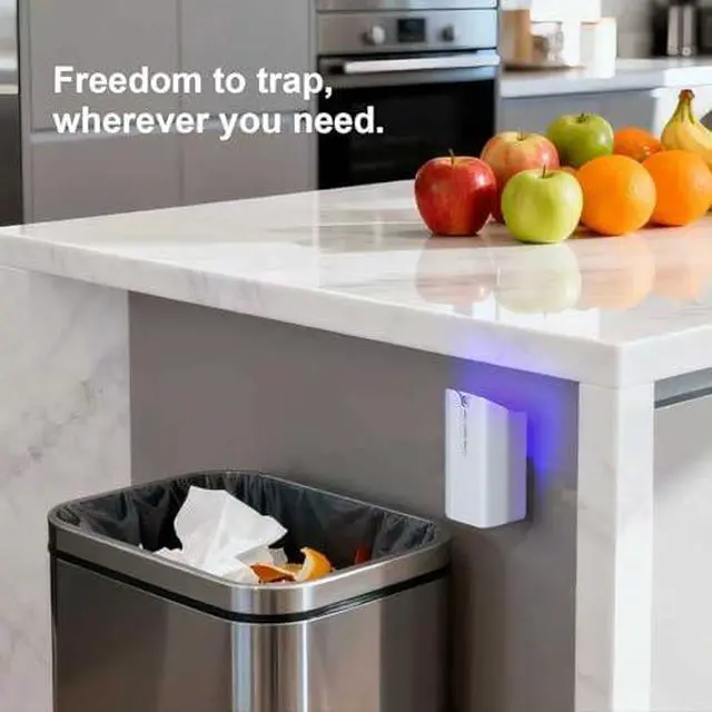 Alt view image 6 of 6 - Cordless Rechargeable Fruit Fly Trap - Indoor Outdoor Gnat Killer with 5 Replaceable Glue Boards, Safe Odorless Hanging Sticky Fly Traps for Kitchen, Plants, Home & Patio