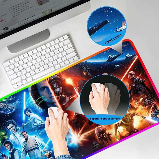 Main image of Large Gaming RGB Mouse Pad XXL,Large Wide Gaming Mousepad,Desk Accessories,Office Supplies,Office Decor,Non-Slip Rubber Base and Stitched Edges Desk Pad for Computer Game Office Work,31.5"x15.7"