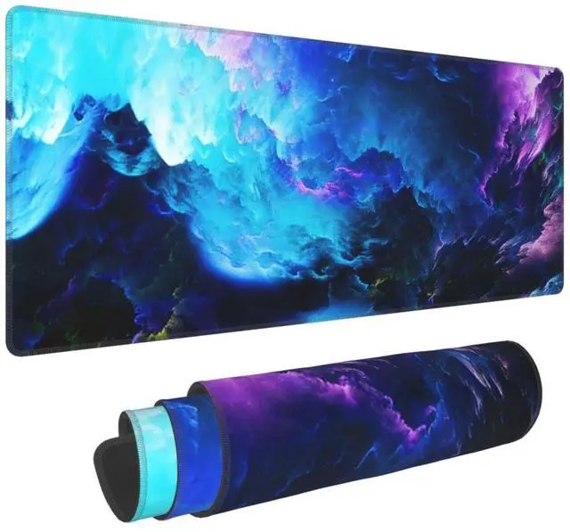 Main image of Gaming Mouse Pad, Large Dazzling Galaxy Mousepad Laptop, Extended Mouse Mat, Long XL Waterproof Keyboard Pads, Big Non-Slip Mousepads for Game Office Home, 31.5 x 11.8 in