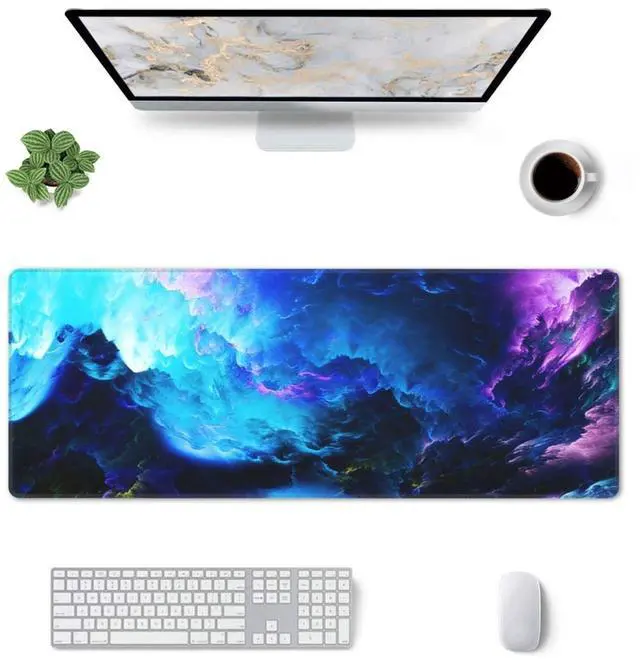 Alt view image 2 of 7 - Gaming Mouse Pad, Large Dazzling Galaxy Mousepad Laptop, Extended Mouse Mat, Long XL Waterproof Keyboard Pads, Big Non-Slip Mousepads for Game Office Home, 31.5 x 11.8 in