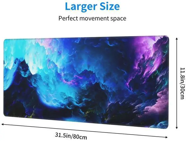 Alt view image 3 of 7 - Gaming Mouse Pad, Large Dazzling Galaxy Mousepad Laptop, Extended Mouse Mat, Long XL Waterproof Keyboard Pads, Big Non-Slip Mousepads for Game Office Home, 31.5 x 11.8 in