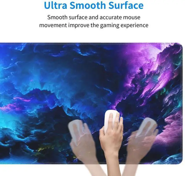 Alt view image 4 of 7 - Gaming Mouse Pad, Large Dazzling Galaxy Mousepad Laptop, Extended Mouse Mat, Long XL Waterproof Keyboard Pads, Big Non-Slip Mousepads for Game Office Home, 31.5 x 11.8 in