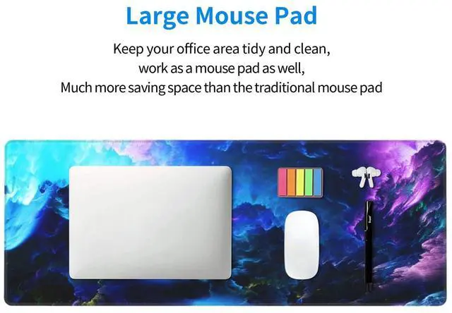 Alt view image 6 of 7 - Gaming Mouse Pad, Large Dazzling Galaxy Mousepad Laptop, Extended Mouse Mat, Long XL Waterproof Keyboard Pads, Big Non-Slip Mousepads for Game Office Home, 31.5 x 11.8 in