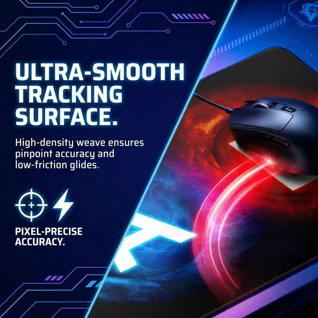 Alt view image 3 of 7 - Gamepad Button Big Mouse Pad Large, Gaming Controller Mouse Pad Desk Pad, Long Computer Keyboard Mouse Mat Mousepad with Non-Slip Base and Stitched Edge for Gaming and Office (XYAB, 35.4" x 11.8")
