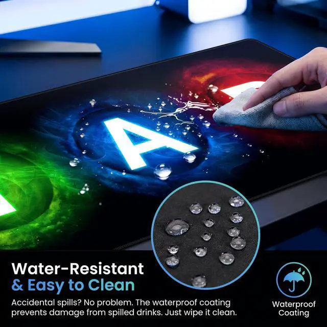 Alt view image 5 of 7 - Gamepad Button Big Mouse Pad Large, Gaming Controller Mouse Pad Desk Pad, Long Computer Keyboard Mouse Mat Mousepad with Non-Slip Base and Stitched Edge for Gaming and Office (XYAB, 35.4" x 11.8")