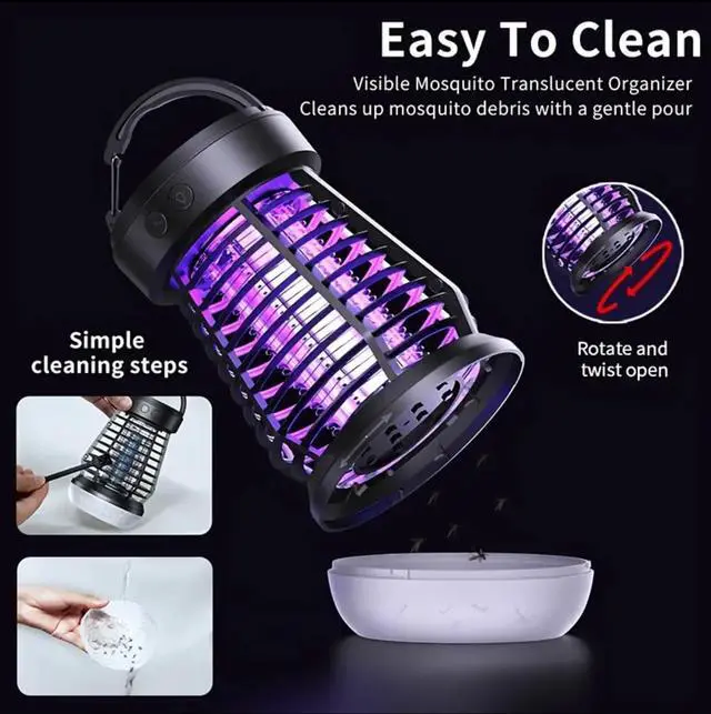 Alt view image 4 of 7 - Upgrade 3-in-1 Bug Lantern with 2000V Grid Portable Rechargeable Camping Light with Adjustable Brightness and SOS Mode for Indoor & Outdoor Use1