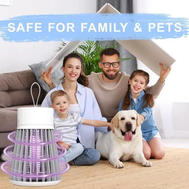 Alt view image 6 of 7 - Bug Zapper Indoor Outdoor Rechargeable Mosquito Zapper and Fly Zapper with UV Light, Portable Insect Killer Trap with Safety Grid, USB Powered for Camping, Home, Garden, Picnic