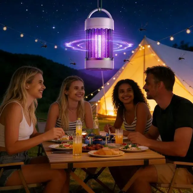 Alt view image 4 of 7 - Bug Zapper - Portable Electric Mosquitoes and Flying Insect Trap Light | High Powered Wireless Killer Lamp | Must Haves for Kitchen, Camping, Room, Home Rechargeable Indoor Out