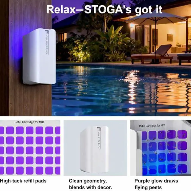 Alt view image 4 of 6 - Cordless Rechargeable Fruit Fly Trap - Indoor Outdoor Gnat Killer with 5 Replaceable Glue Boards, Safe Odorless Hanging Sticky Fly Traps for Kitchen, Plants, Home & Patio