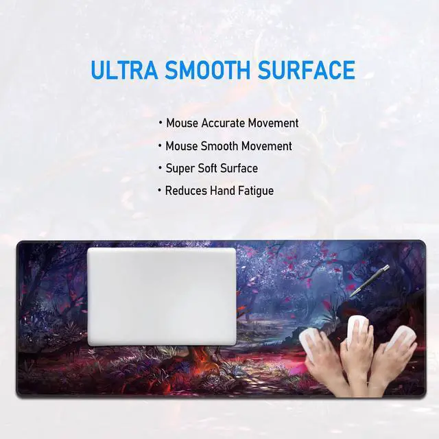 Alt view image 4 of 7 - Gaming Mouse Pad,Large Extended Desk Mat,Desk Matt for Desktop Professional Mousepad with Non-Slip Base and Stitched Edges,31.5 x 12in
