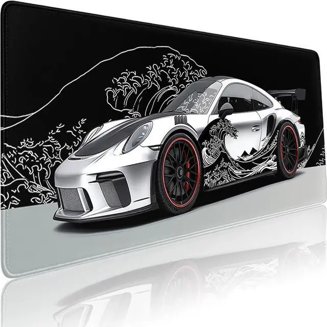 Main image of Racing Car Mouse Pad Gaming Mousepad Non-Slip Rubber Base Keyboard Pad Desk Mat for Home Office, 31.5 x 11.8 in