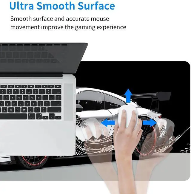 Alt view image 3 of 7 - Racing Car Mouse Pad Gaming Mousepad Non-Slip Rubber Base Keyboard Pad Desk Mat for Home Office, 31.5 x 11.8 in