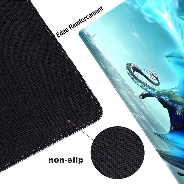 Alt view image 3 of 4 - Blue Dragon Customized Large Extended Gaming Mouse Pad with Stitched Edges and Non-Slip Rubber Base,Suitable for Office and Home Use,31.5x15.7 Inches