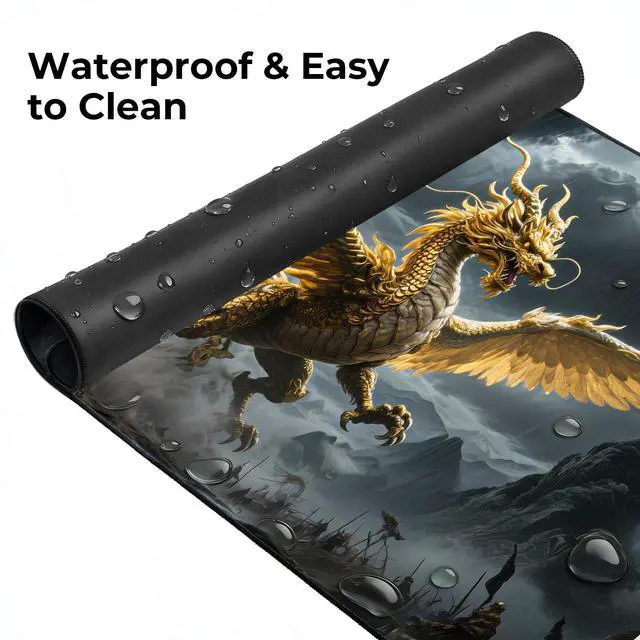 Alt view image 5 of 6 - Gaming Mouse Pad, Large Non-Slip Mousepad, Keyboard Mouse Pads, Extended Waterproof Mousepads with Stitched Edges, 31.5x15.7inch, Chinese Anime Shanhaijing Mythical Beast (Black)