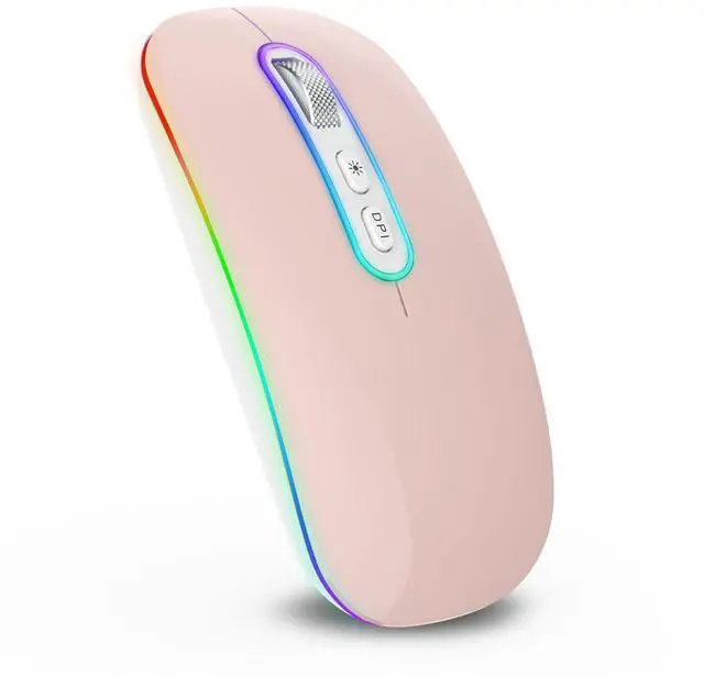 Main image of Rechargeable Wireless Computer Mouse, Silent LED Mice for Home Office, Slim Lightweight Souris with USB Receiver for MacBook Air Laptop iPad PC Chromebook Notebook Tablet Window