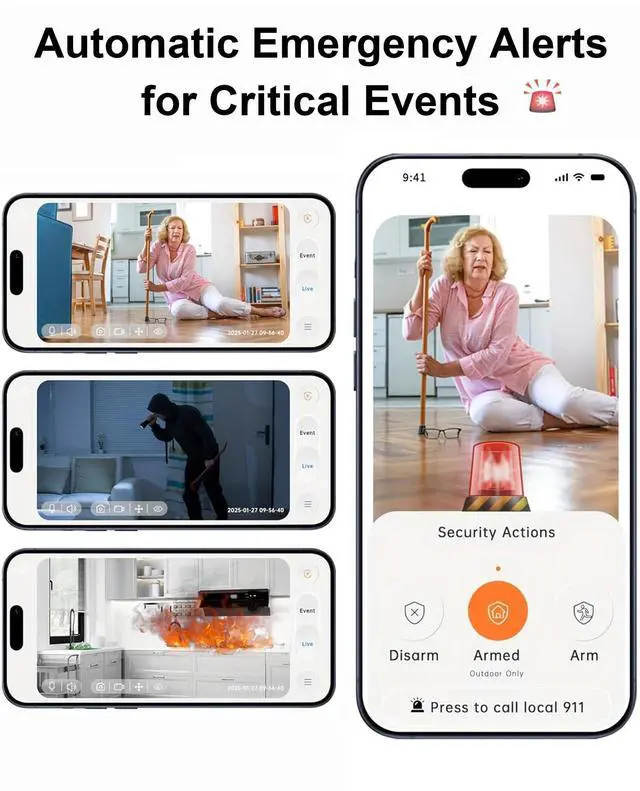 Alt view image 6 of 7 - 2K Indoor Security Camera (2-Pack), Dual-Band 2.4/5GHz WiFi Pet & Baby Monitor, AI Event Detection with Smart Search, Color Night Vision, 2-Way Audio, Human Detection, US App