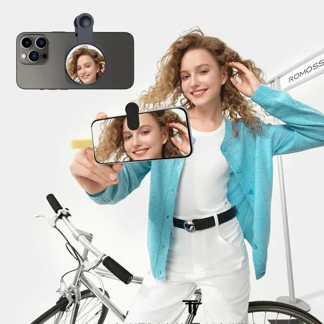 Alt view image 5 of 7 - 2 Sets Magnetic Selfie Mirror for Back Camera, Compatible with Magsafe Case & All Phones, Convex Cell Phone Mirror for Selfie & Vlogging & Streaming, See How You Look in The Back Camera