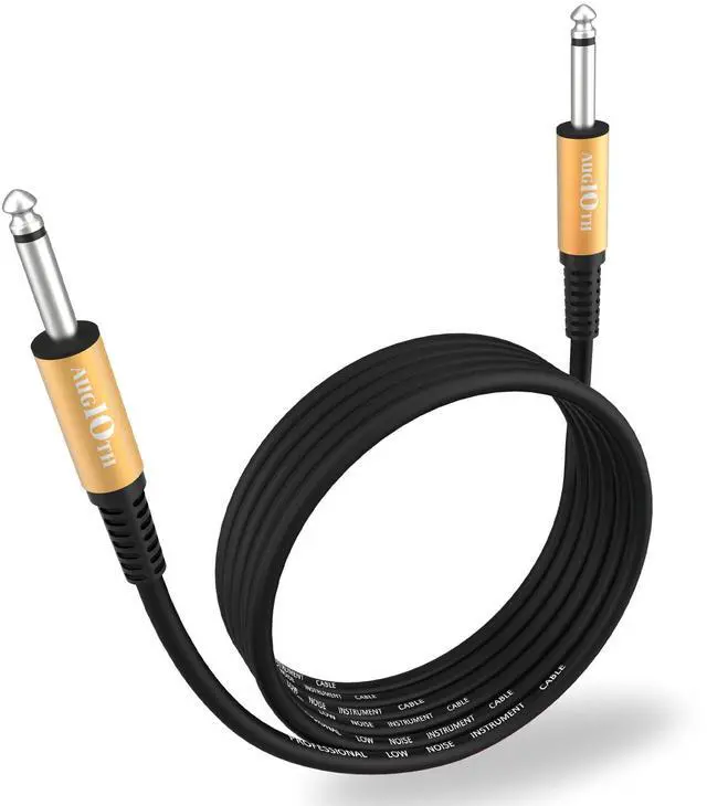 Main image of Guitar Cable 10 ft, Stage Electric Instrument Bass Cable AMP Cord 1/4 Straight to Straight Black